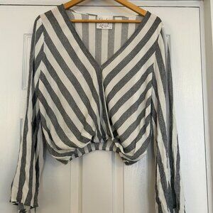 Sade & Sage Bell Sleeve Striped Top